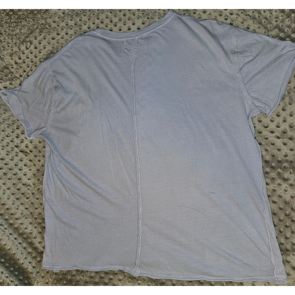 We The Free Free People Womens Oversized T-Shirt Lavender/Light Blue Crew Neck - Picture 6 of 11